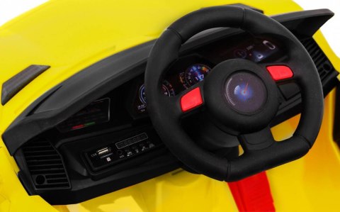 Autko Future na akumulator dla dzieci Żółty + Pilot + Wolny Start + MP3 USB + LED Autko Future na akumulator dla dzieci Żółty + Pilot + Wolny Start + MP3 USB + LED