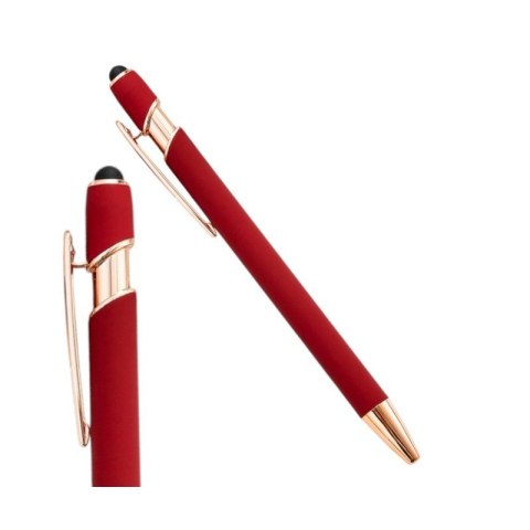 Długopis metalowy touch pen soft touch czerwień DL06 Długopis metalowy touch pen soft touch czerwień DL06