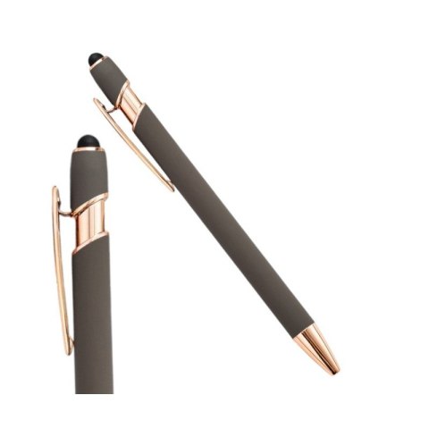 Długopis metalowy touch pen soft touch szary DL05 Długopis metalowy touch pen soft touch szary DL05