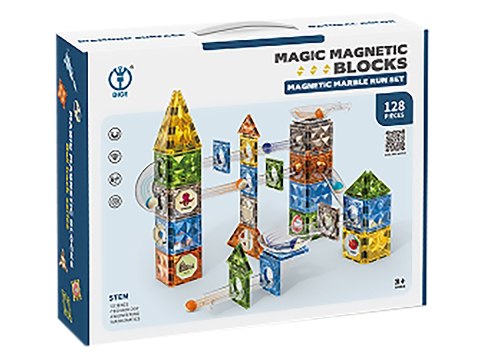Klocki Magnetyczne Konstrukcyjne TOR KULKOWY 128 El. Kulodrom Klocki Magnetyczne Konstrukcyjne TOR KULKOWY 128 El. Kulodrom