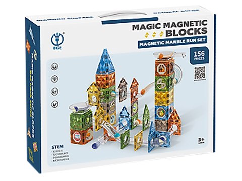 Klocki Magnetyczne Konstrukcyjne TOR KULKOWY 156 El. Kulodrom Klocki Magnetyczne Konstrukcyjne TOR KULKOWY 156 El. Kulodrom