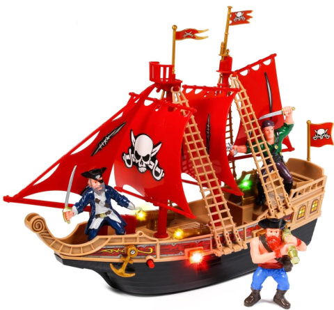 STATEK PIRACKI DUŻY DŹWIĘKI + ŚWIATŁA ŁÓDŹ OKRĘT PIRATÓW STATEK PIRACKI DUŻY DŹWIĘKI + ŚWIATŁA ŁÓDŹ OKRĘT PIRATÓW