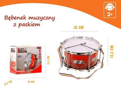 Bębenek Na Szelkach dla Dobosza + Pałeczki Bębenek Na Szelkach dla Dobosza + Pałeczki