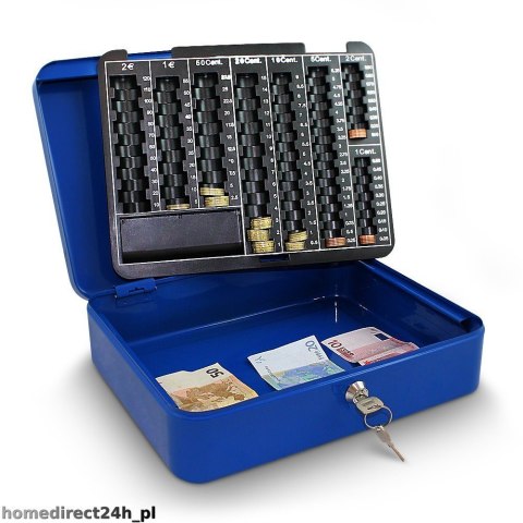 METALOWA KASETKA 30cm NA PIENIĄDZE SEJF NIEBIESKI METALOWA KASETKA 30cm NA PIENIĄDZE SEJF NIEBIESKI